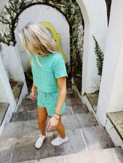 Twirly Tweed Top- Green -Fashion Finds Outlet 549C10AE 8787 4345 B10C 93CB5D83AA02 8105351b d565 47f0 8df9 42b65fbc3b12