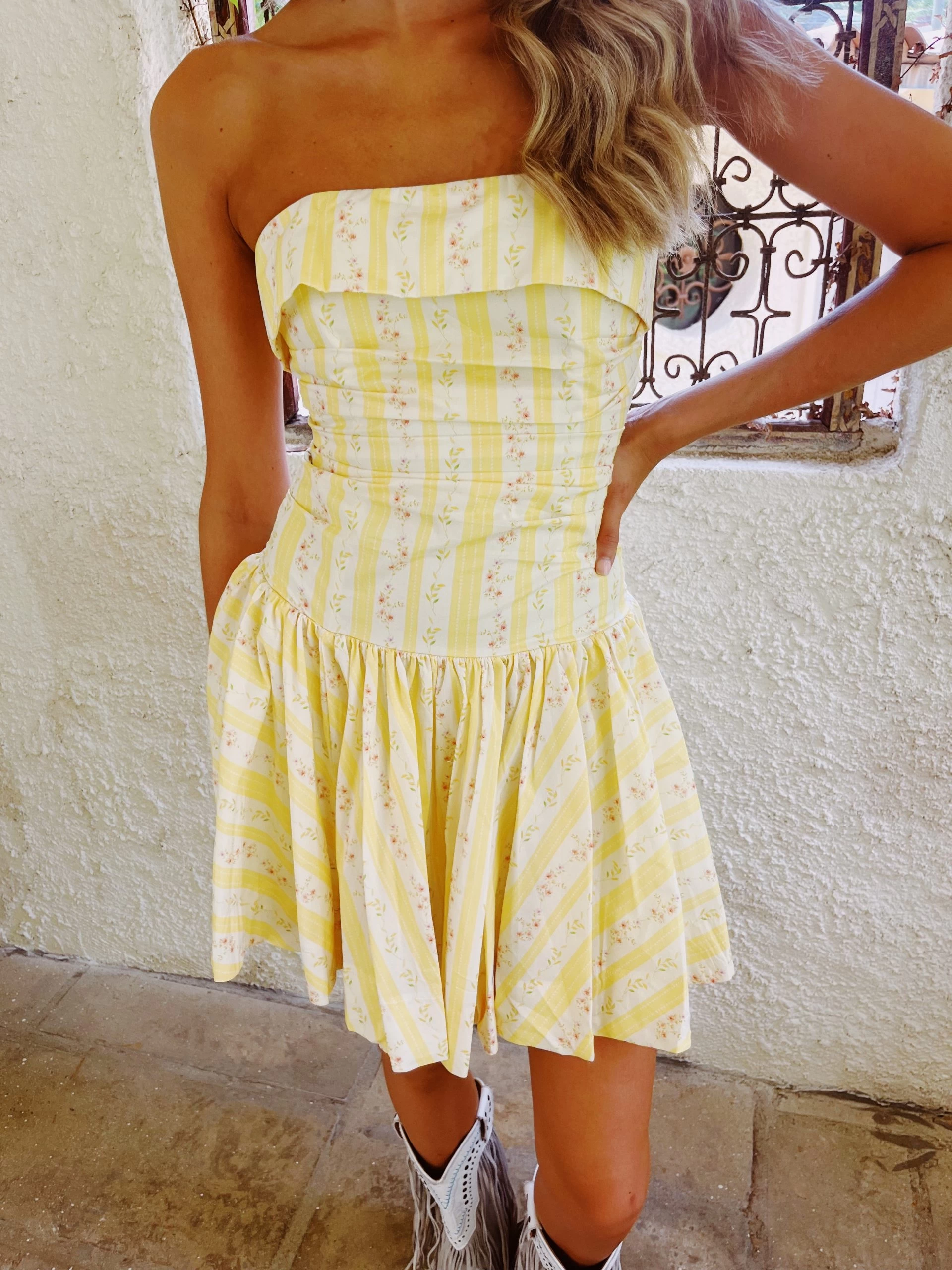 Back To Blooming Romper - Yellow 1 Back To Blooming Romper - Yellow