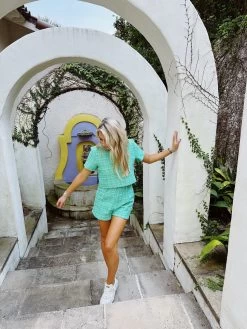 Twirly Tweed Top- Green -Fashion Finds Outlet EDA58E7D DFCB 4C55 867E 5C9CC7EEDD35 abd4f7c3 cc67 4634 971c 49560eb4e268