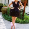 Top Tier Tulle Dress - Black