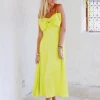 Classy Bow Maxi Dress - Lime Light