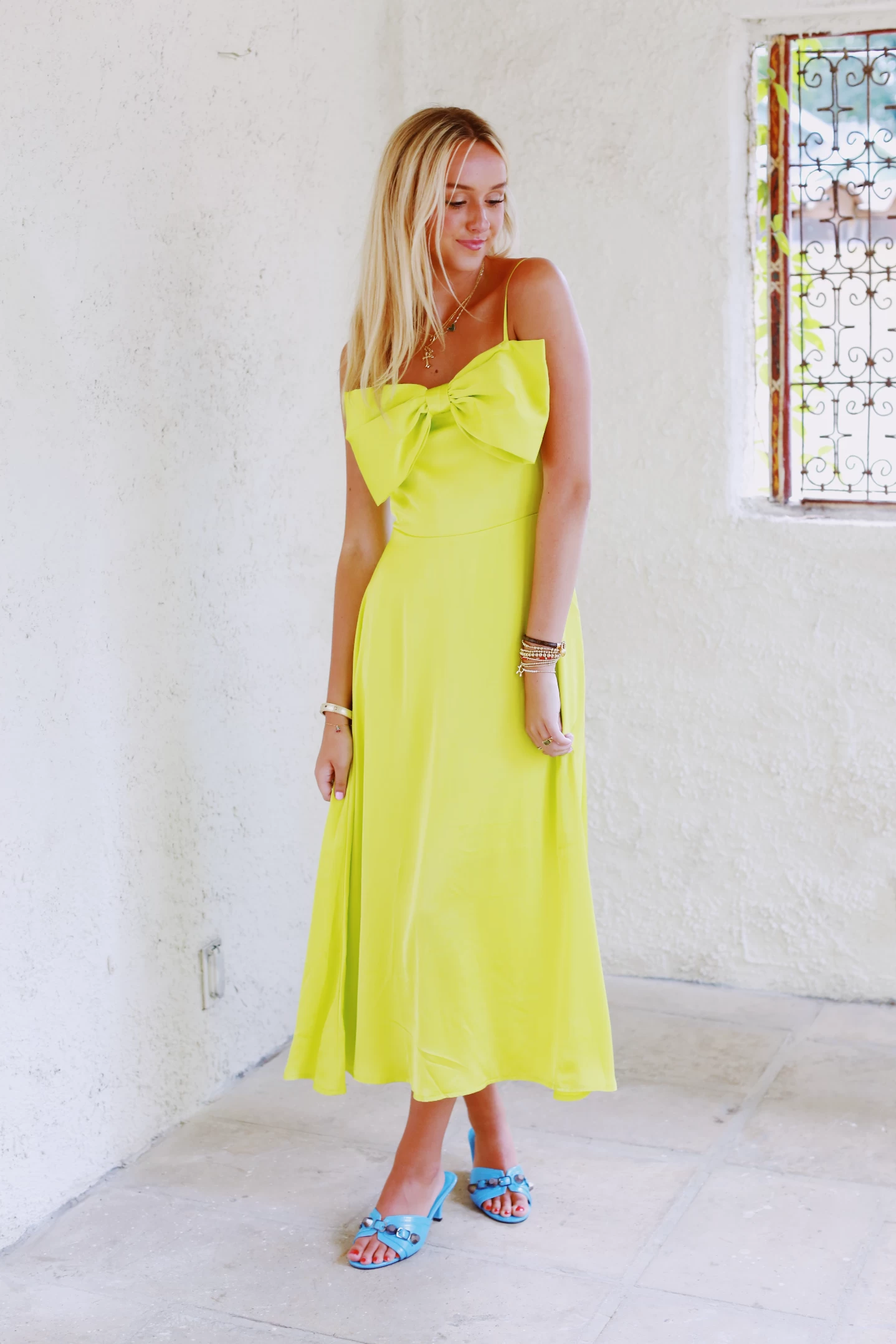 Classy Bow Maxi Dress - Lime Light 1 Classy Bow Maxi Dress - Lime Light
