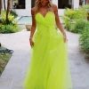 Champagne Season Organza Dress - Lime