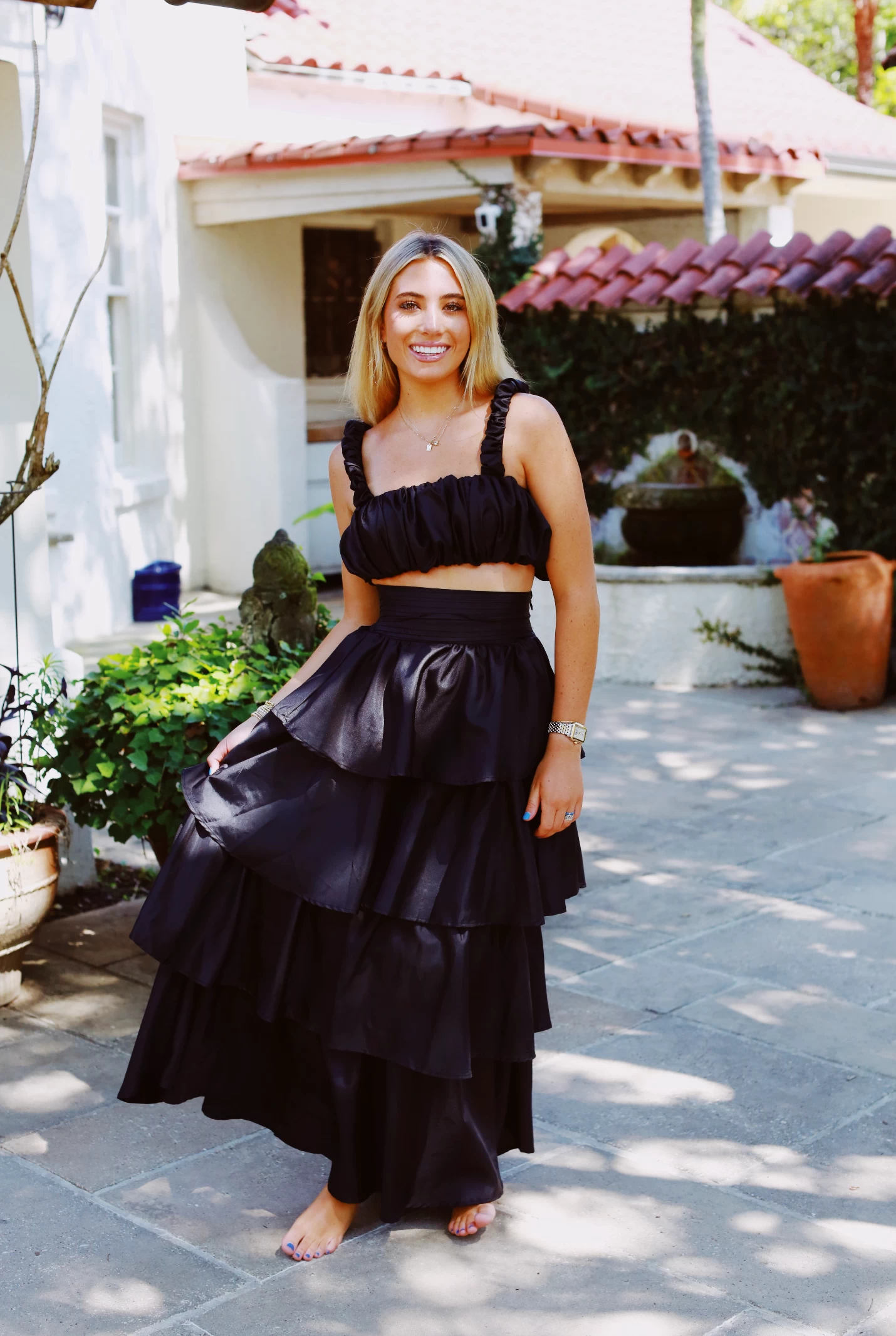 Runaway Tiered Maxi Skirt Set - Black 1 Runaway Tiered Maxi Skirt Set - Black