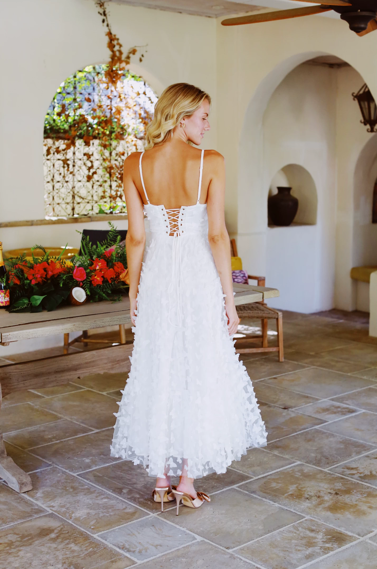 All The Butterflies Midi Dress - White 3 All The Butterflies Midi Dress - White - Image 3