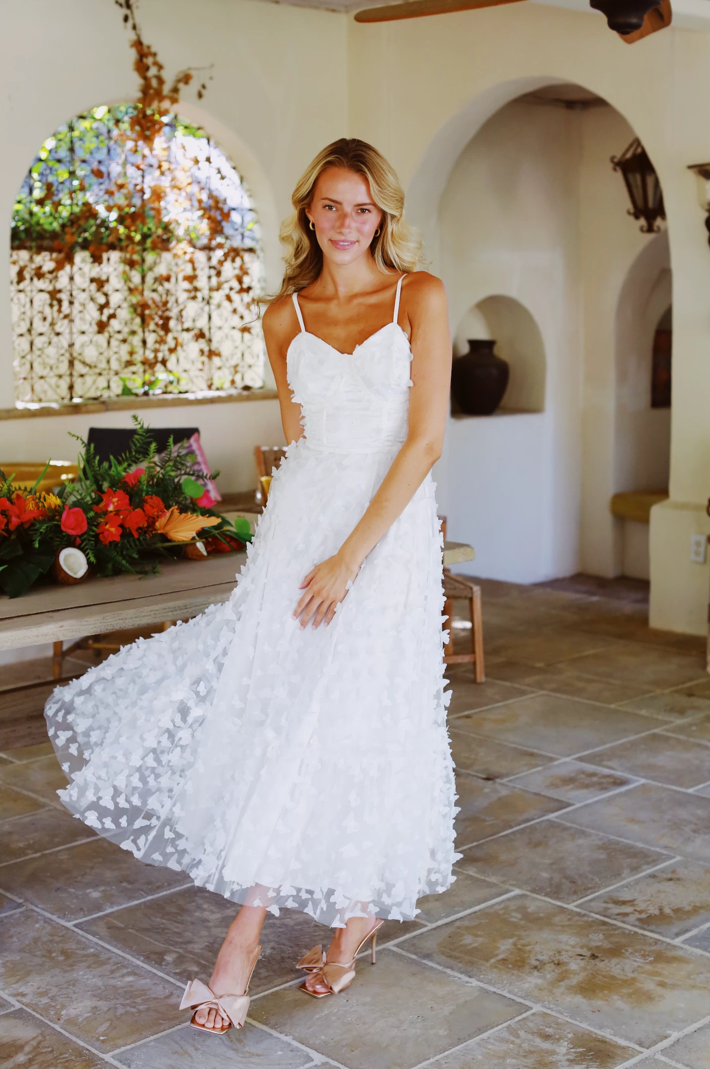 All The Butterflies Midi Dress - White 1 All The Butterflies Midi Dress - White