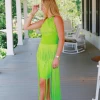 Milly Fringe Dress - Lime