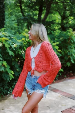 Brooklyn Crochet Tie Front Top - Tomato Red -Fashion Finds Outlet ScreenShot2023 07 11at11.26.02AM