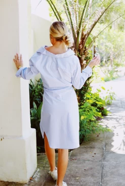 Wrapped Striped Dress - Blue -Fashion Finds Outlet ScreenShot2023 08 07at11.16.58AM