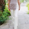 Straight UpMetallic Pants - Metallic Ivory