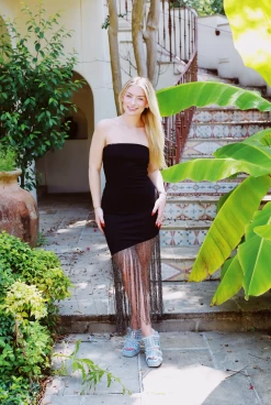 New Heights Fringe Dress - Black