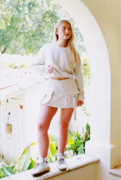 Good Feelings Cargo Skort Set - Almond