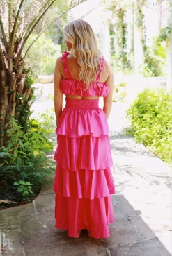 Runaway Tiered Maxi Skirt Set - Pink -Fashion Finds Outlet ScreenShot2023 08 14at11.45.10AM