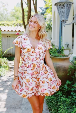Too Many Tulips Dress - Pink/Orange