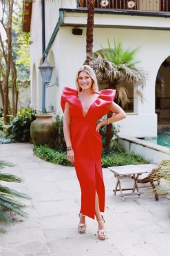 Broadway Midi Dress - Red