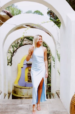 To The Ball Dress - Steel Blue