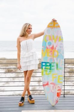 Lena Eyelet Mini Dress - White -Fashion Finds Outlet TT 125