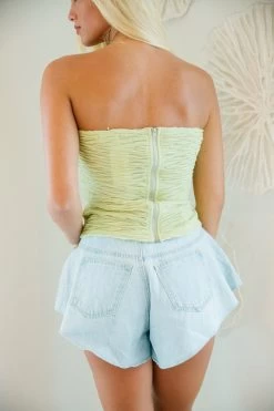 Twist It Sweetheart Keyhole Top - Lime -Fashion Finds Outlet TT 415