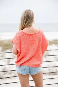 Lena Top - Coral -Fashion Finds Outlet TT 477
