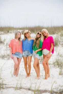 Lena Top - Coral -Fashion Finds Outlet TT 483 f5cfd30a 4f52 4cfa 8bda 74271e981529