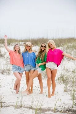 Lena Top - Coral -Fashion Finds Outlet TT 484 51d682cb 3dbc 494c 9492 b142d2466cbd