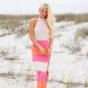 Landon Striped Colorblock Midi Dress - Pink