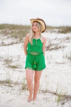Finding Seashells Crochet Set - Green -Fashion Finds Outlet TT 566