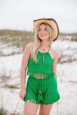 Finding Seashells Crochet Set - Green -Fashion Finds Outlet TT 567