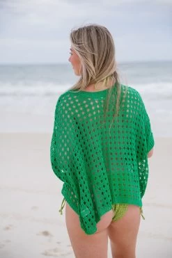 To Hana Crochet Top - Green -Fashion Finds Outlet TT 615