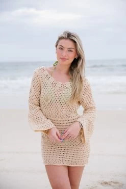 Long Live Crochet Mini Dress - Natural