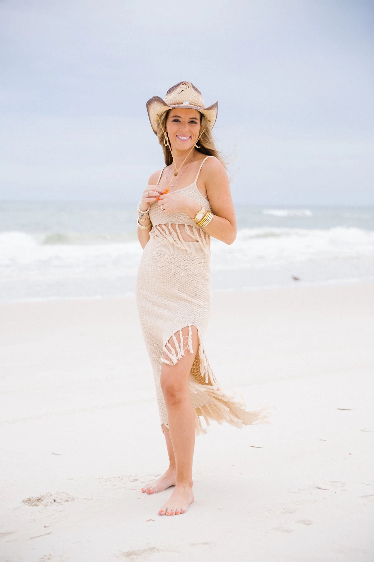 Hot Tropics Tassel Midi Skirt And Crop Top Set - Natural 2 Hot Tropics Tassel Midi Skirt And Crop Top Set - Natural - Image 2