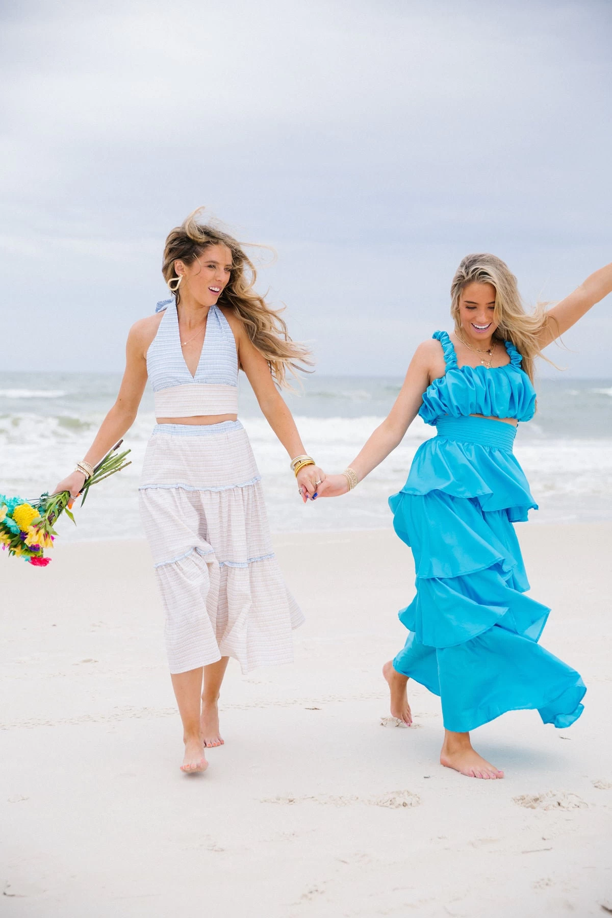 Runaway Tiered Maxi Skirt Set - Blue 2 Runaway Tiered Maxi Skirt Set - Blue - Image 2