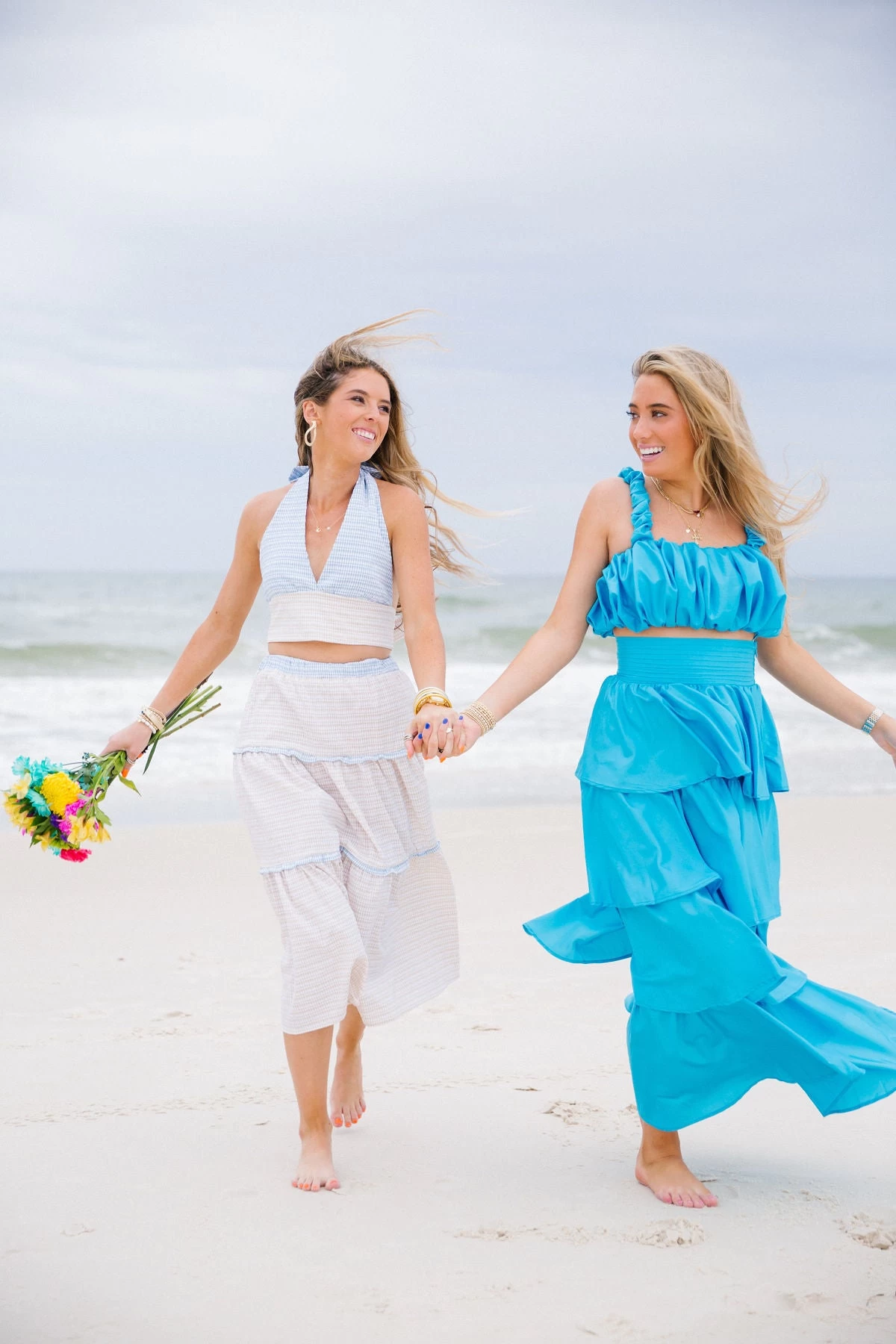 Runaway Tiered Maxi Skirt Set - Blue 3 Runaway Tiered Maxi Skirt Set - Blue - Image 3