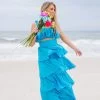 Runaway Tiered Maxi Skirt Set - Blue