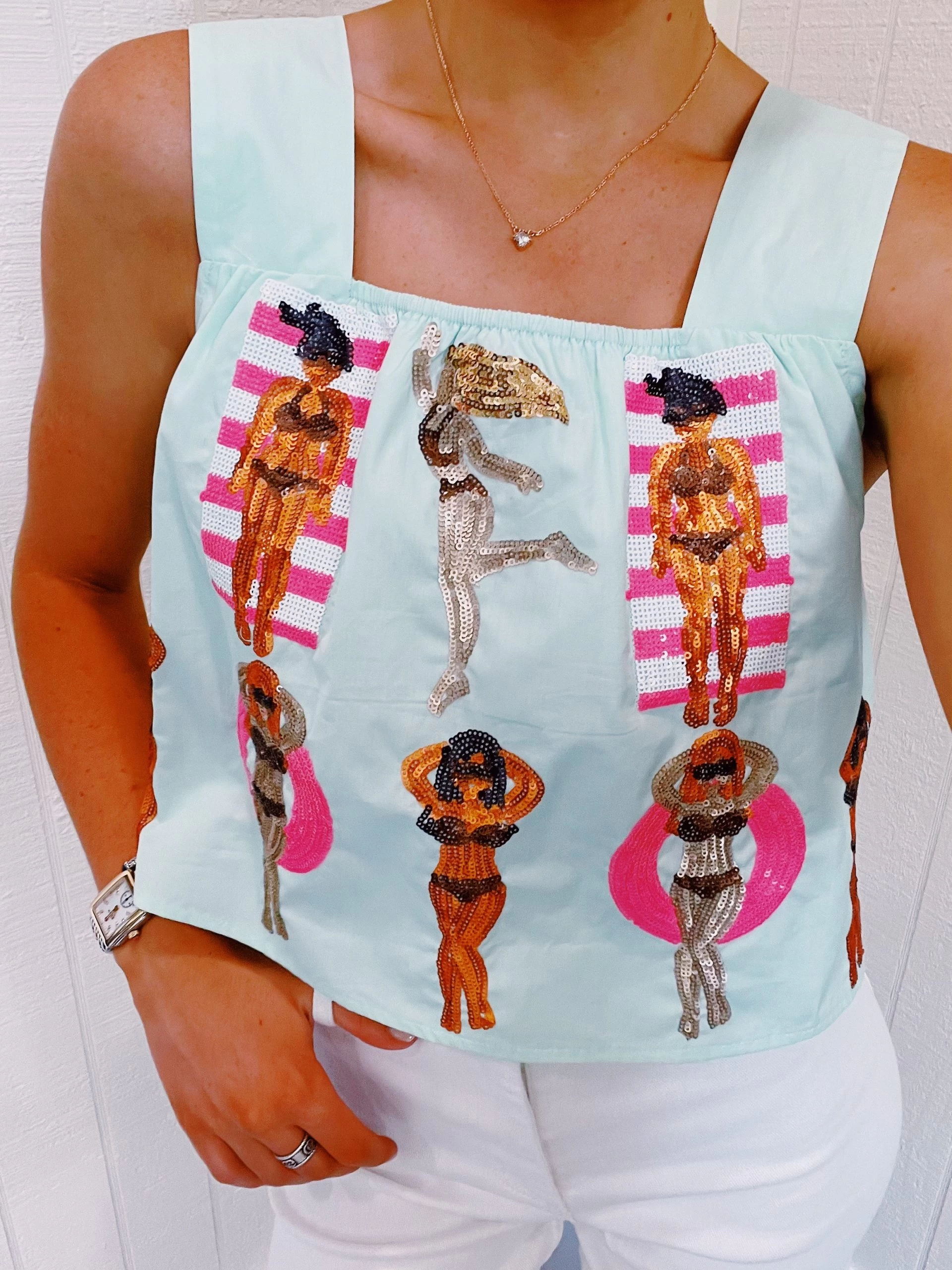 Queen Of The Pool Tank - QUEEN OF SPARKLES