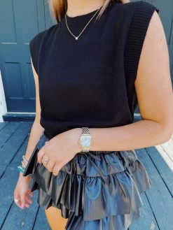 Old School Sweater Vest - Black