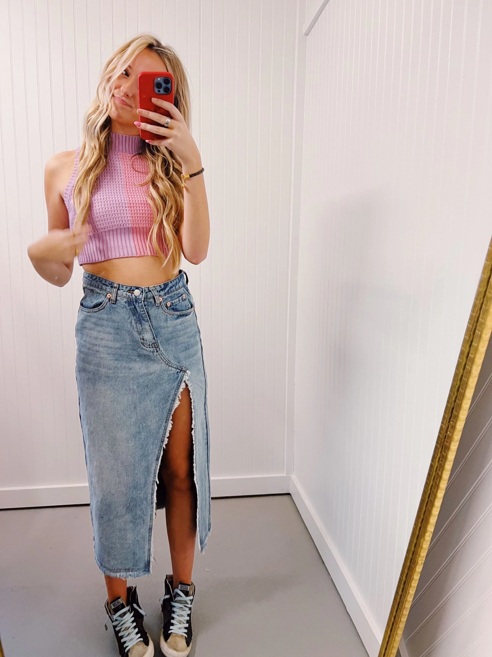 Open Color Top - Purple/Pink 2 Open Color Top - Purple/Pink - Image 2