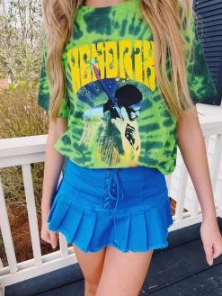 Hear The Vibe Tee - Green Tie Dye