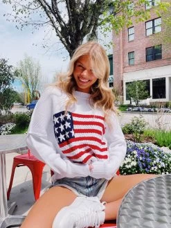 American Flag Lightweight Sweater - Ivory -Fashion Finds Outlet image 1db0d549 5704 45a1 8f0d a5ecad9969a4