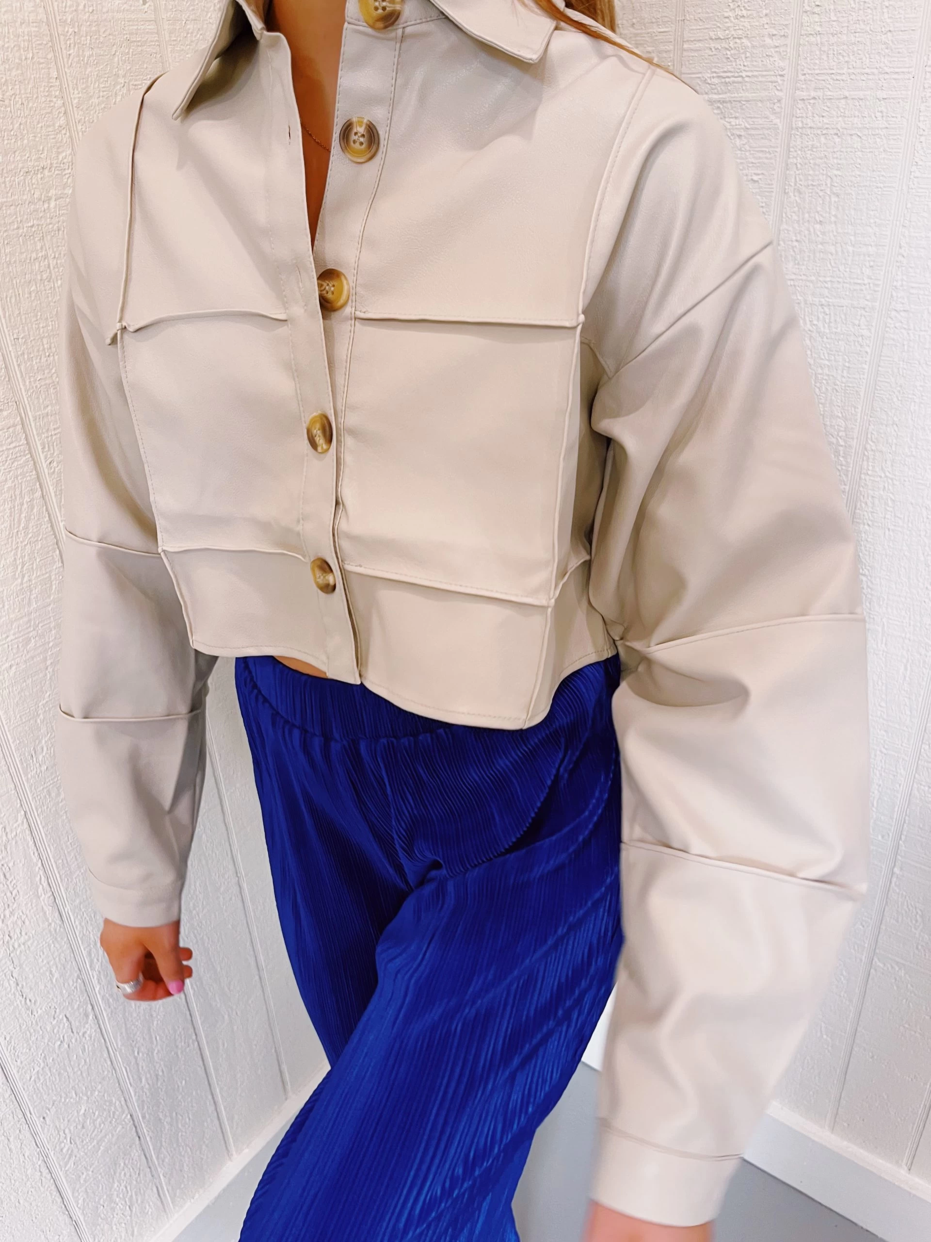 Cement Pintuck Button Up 3 Cement Pintuck Button Up - Image 3