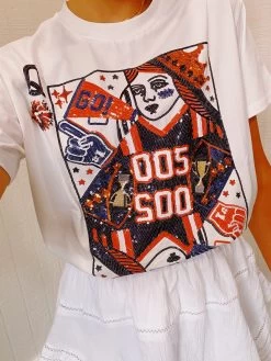 Queen Of Gameday Tee - Orange/Blue (QUEEN OF SPARKLES)