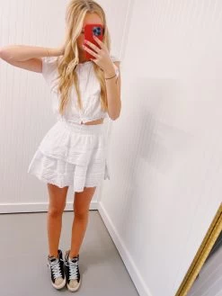 The Lacey Set - CROPPED TOP WHITE