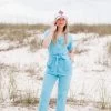 Kylie Washed Utility Jumpsuit - Bright Blue