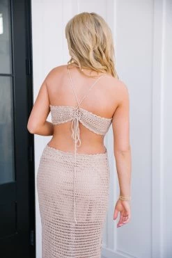 Boardwalk Crochet Cutout Dress - Mocha -Fashion Finds Outlet image 3b651d6d aeb5 4a15 8399 cfcb631dadda