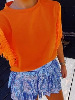 Shania Fringe Top - Orange