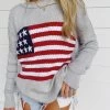 American Flag Lightweight Sweater - Grey
