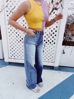 Fashion Finds Outlet 17 Open Color Top - Purple/Orange