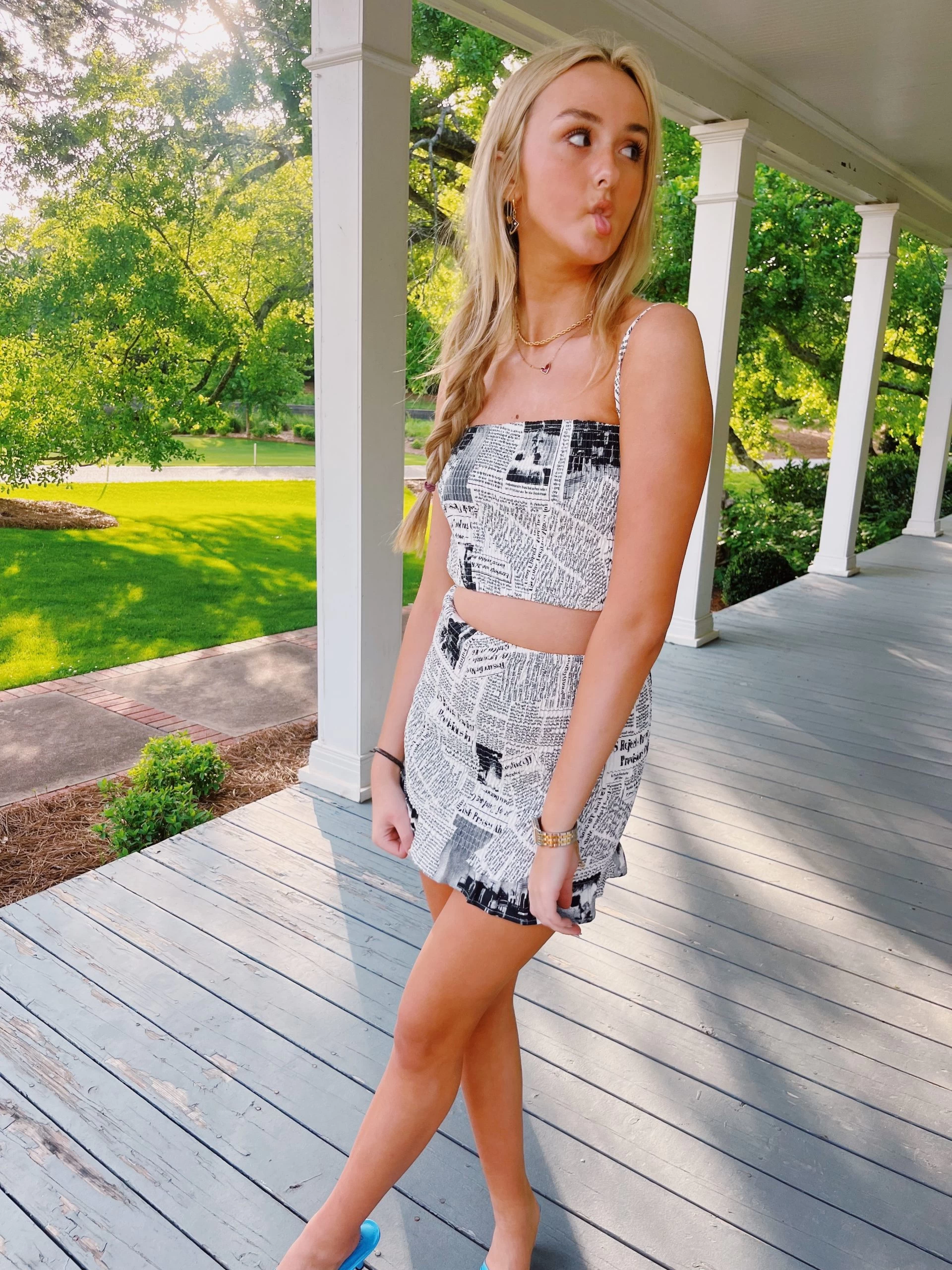 Read All About It Newspaper Print Top - White/Black 2 Read All About It Newspaper Print Top - White/Black - Image 2