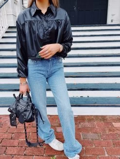 Sammy Drawstring Top - Black