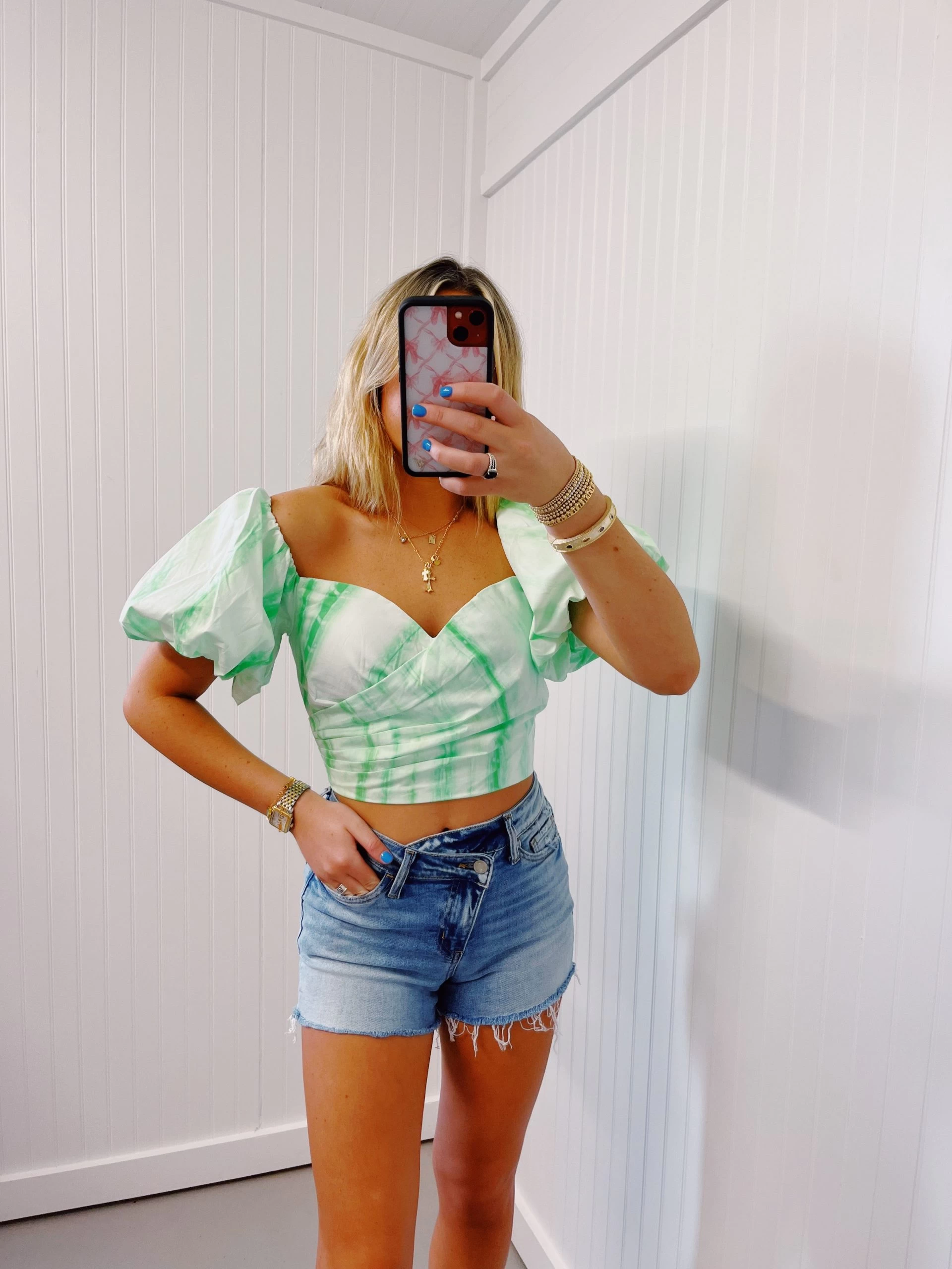 Tiki Tie Dye Top - Green 3 Tiki Tie Dye Top - Green - Image 3